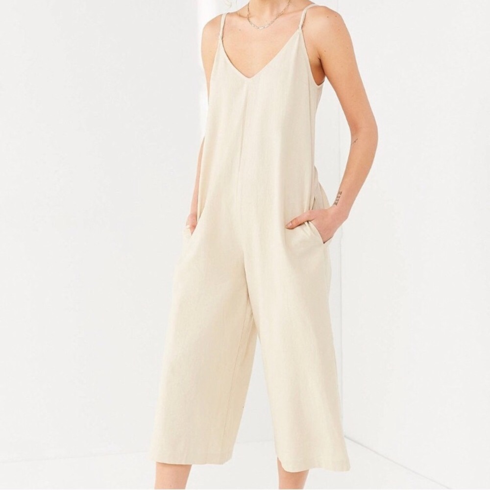 Cream linen jumpsuit from Urban Outfitters